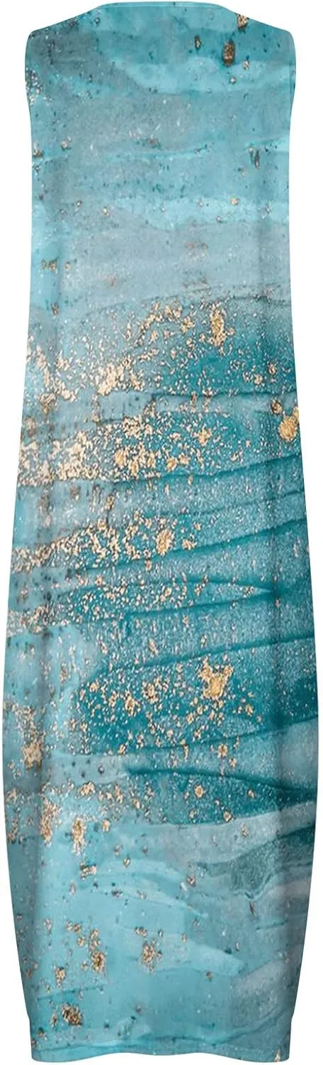 Ceboyel Womens Floral Summer Long Maxi Dress Bohemian Sleeveless Sundresses Casual Flowy Sun Dresses Trendy Resort Wear 2023