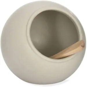 Ceramic Salt Cellar with Wooden Spoon
