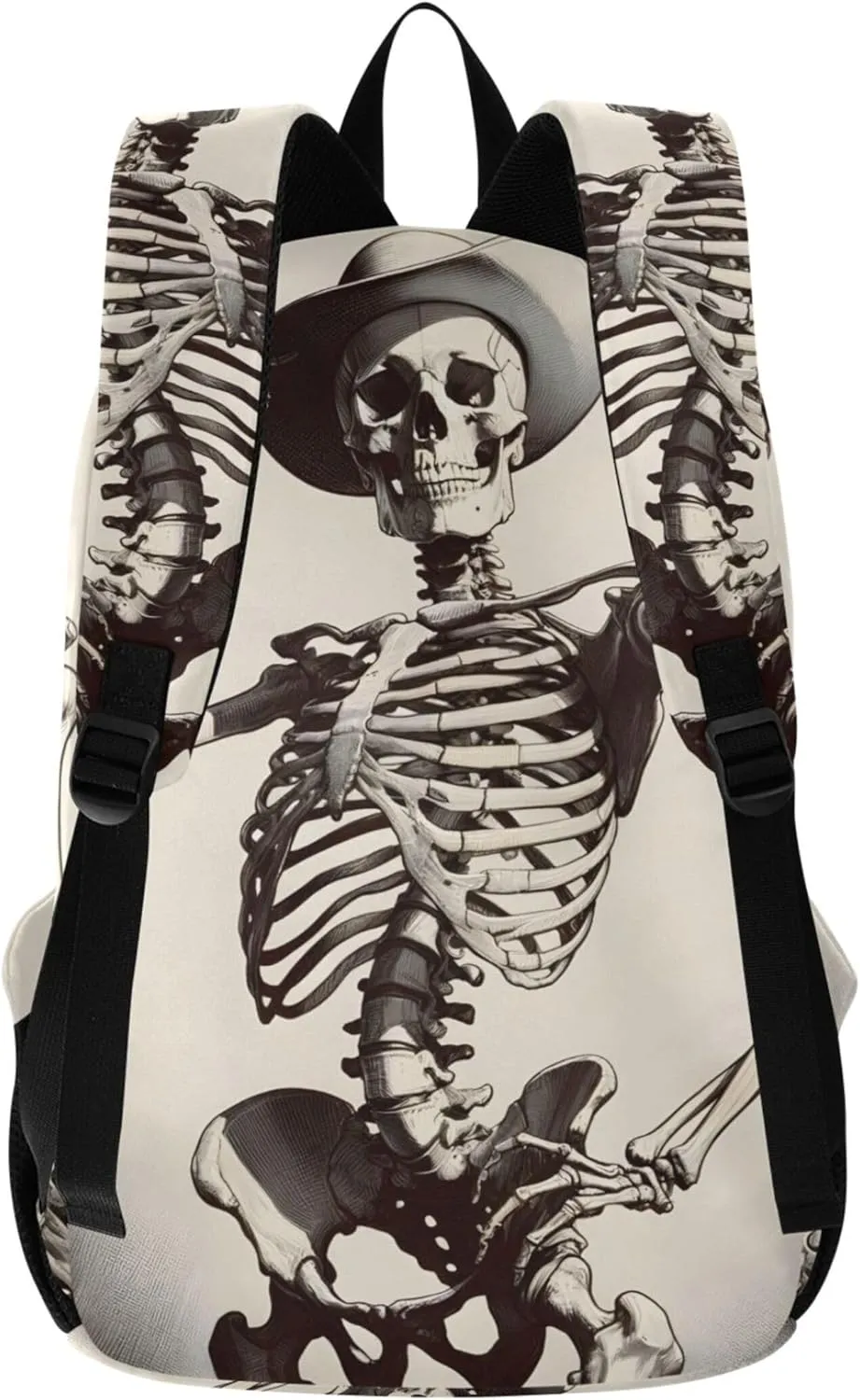CHIFIGNO Cool Skeleton Cowboy Western Custom Mens Cute Backpack for Women Bookbag School Bags for Girls