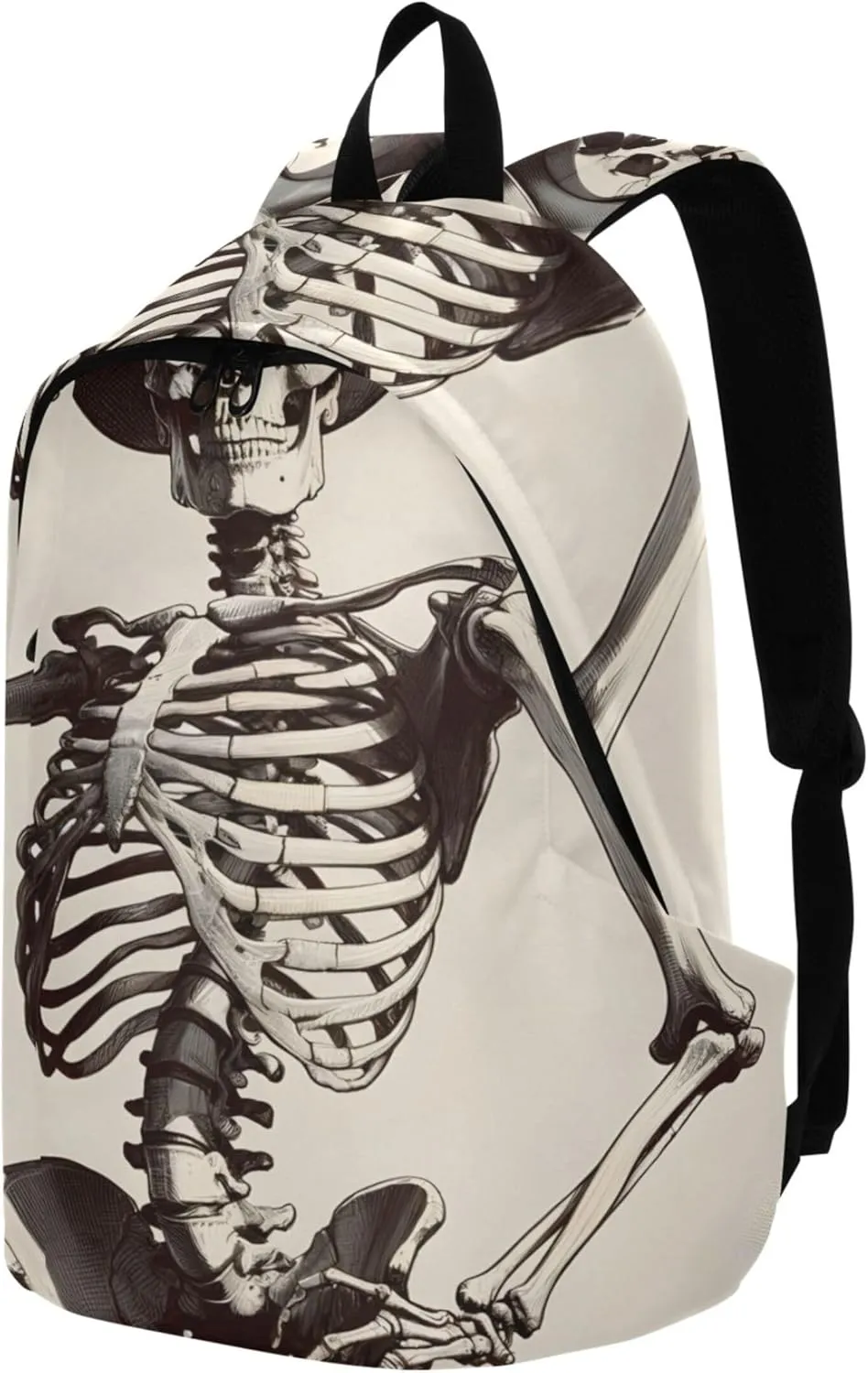 CHIFIGNO Cool Skeleton Cowboy Western Custom Mens Cute Backpack for Women Bookbag School Bags for Girls