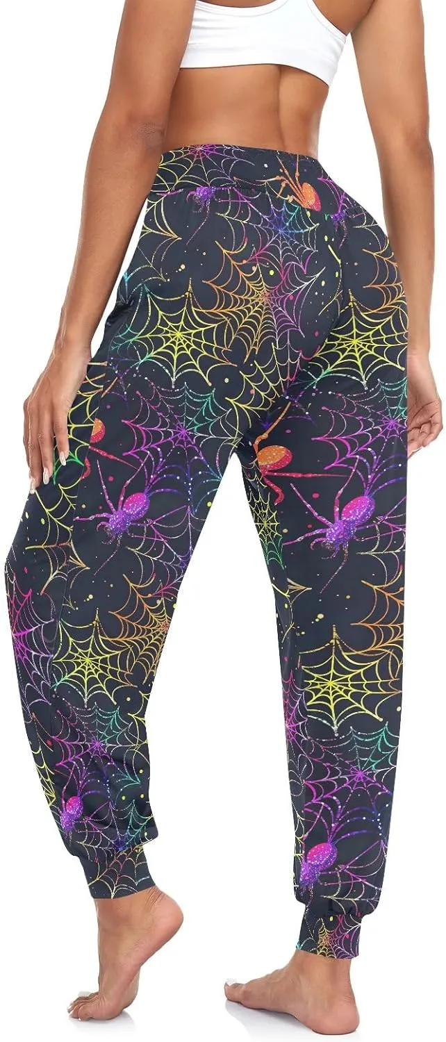 CHIFIGNO Cute Sweatpants for Women Hippie Pants Baggy Pants Harem Pants Casual Yoga Pants