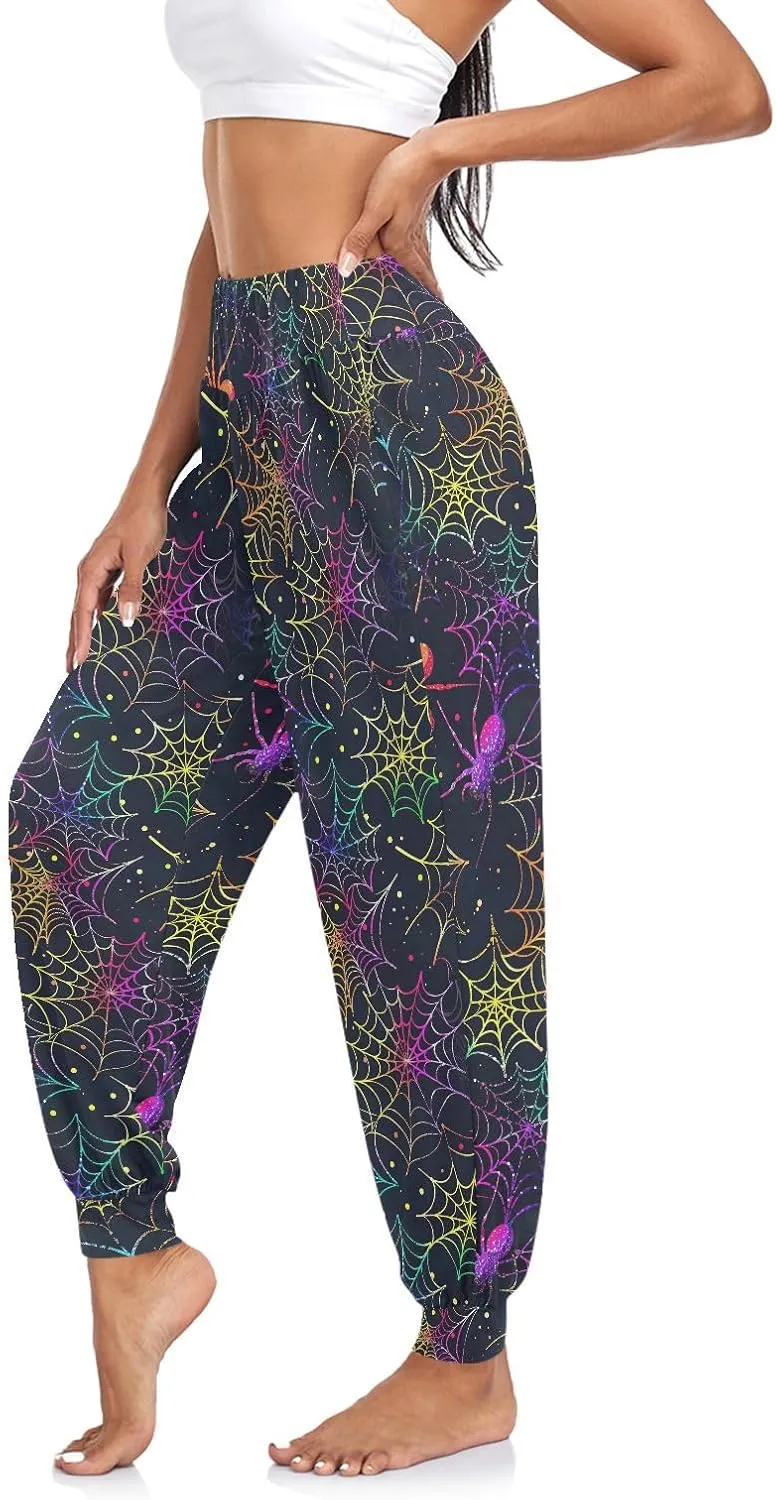 CHIFIGNO Cute Sweatpants for Women Hippie Pants Baggy Pants Harem Pants Casual Yoga Pants