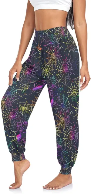 CHIFIGNO Cute Sweatpants for Women Hippie Pants Baggy Pants Harem Pants Casual Yoga Pants