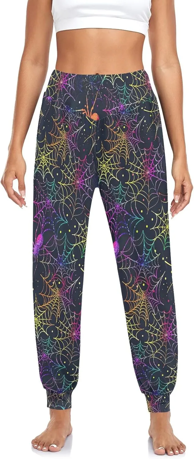 CHIFIGNO Cute Sweatpants for Women Hippie Pants Baggy Pants Harem Pants Casual Yoga Pants
