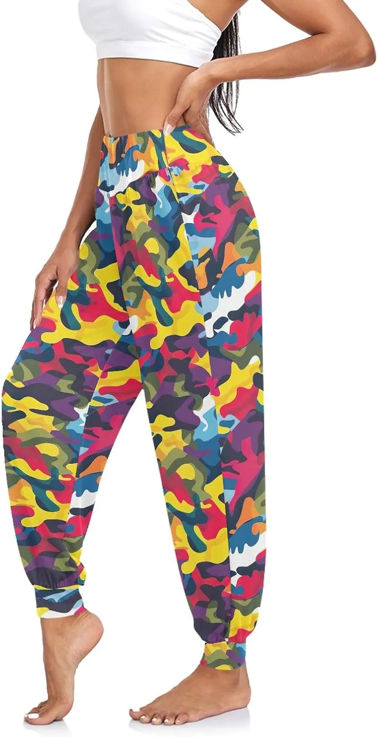 CHIFIGNO Womens Harem Pants Harem Pants Women Workout Joggers Lightweight Casual Pants