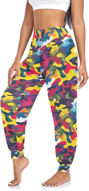 CHIFIGNO Womens Harem Pants Harem Pants Women Workout Joggers Lightweight Casual Pants