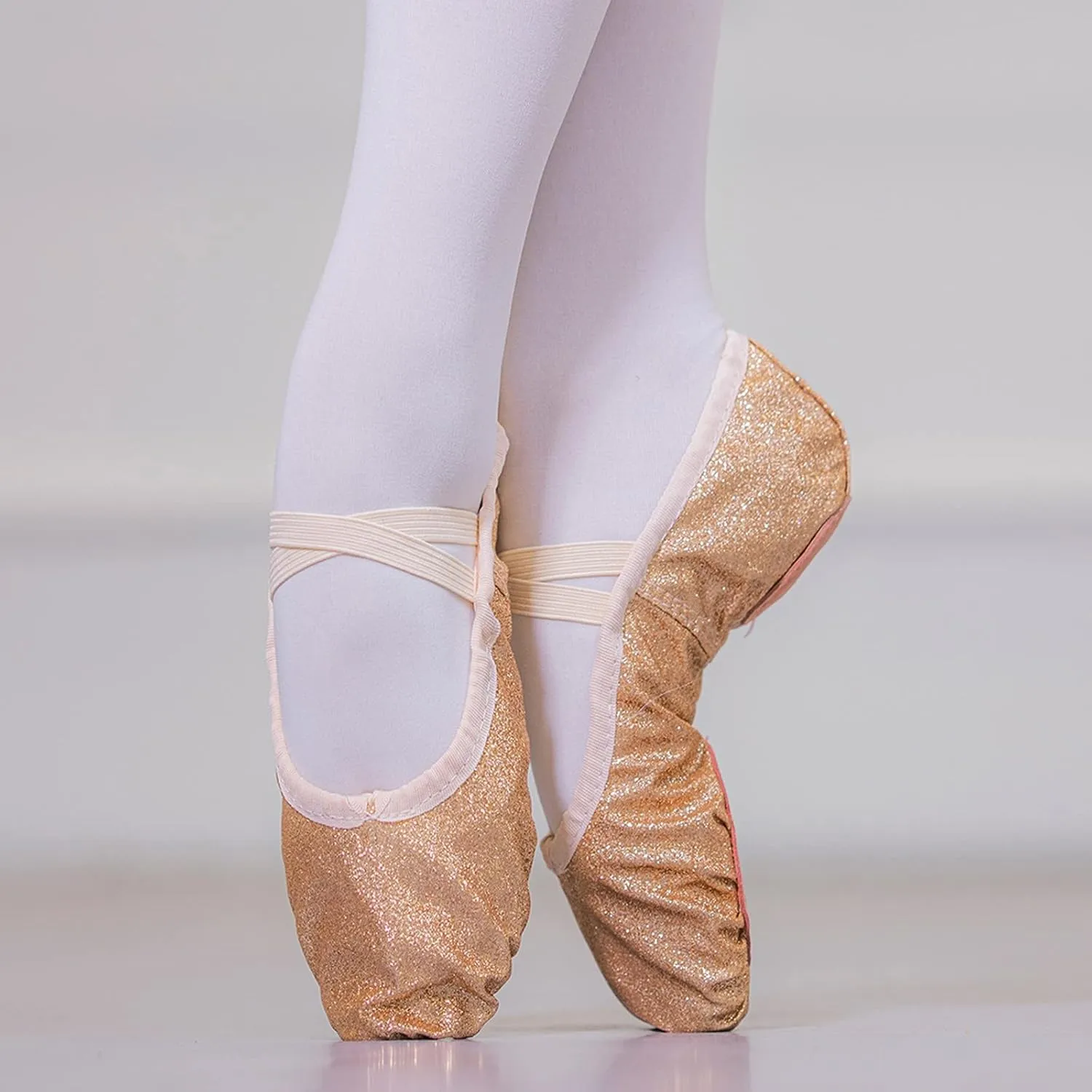 Children Ballet Shoes for Girls Dance Performance Slippers Sequins enuine Leather Ballerina Yoga Shoes
