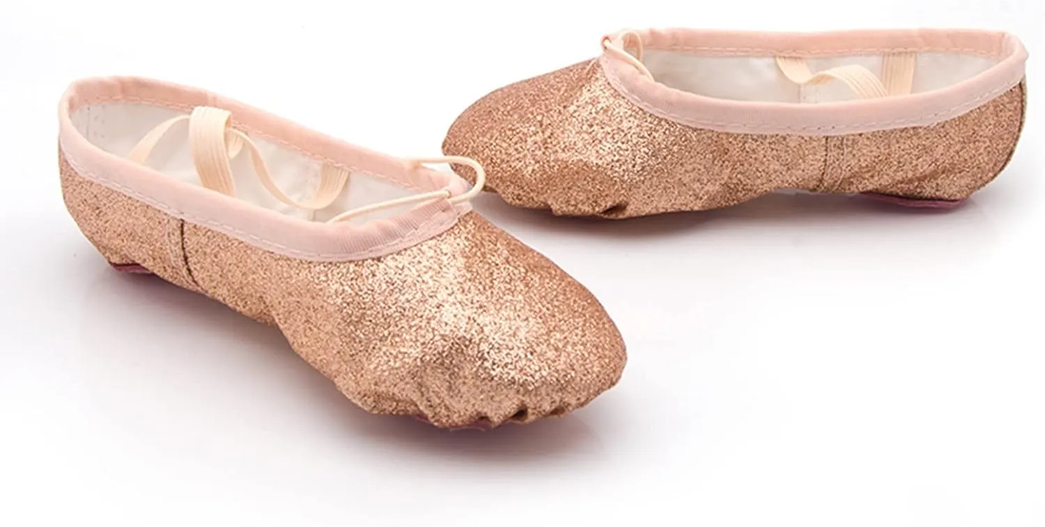 Children Ballet Shoes for Girls Dance Performance Slippers Sequins enuine Leather Ballerina Yoga Shoes