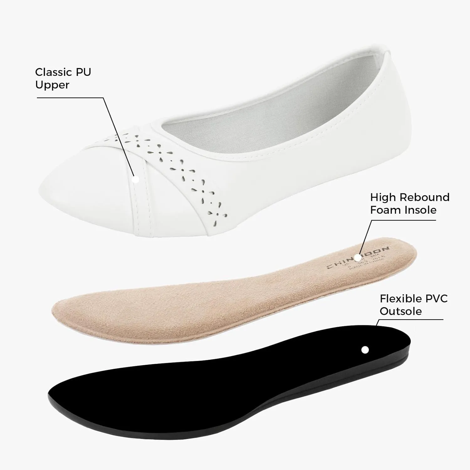 CHIN??MOON Women's Ballet Flats Comfortable Dressy Walking Dress Casual Shoes