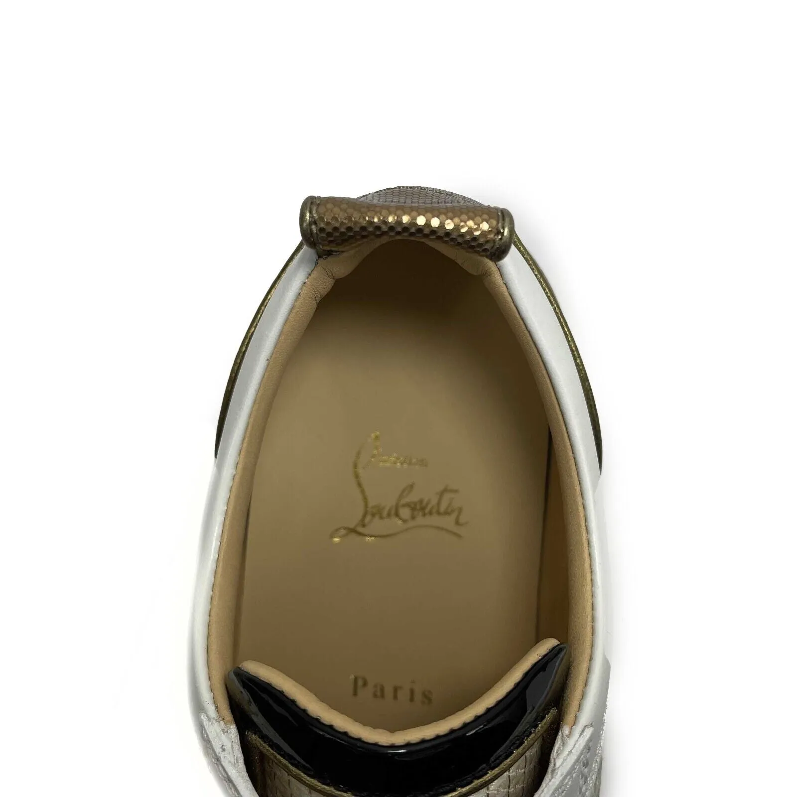 Christian Louboutin Flat Iridescent Sequin Paillett High Top Sneaker 41 US 8 NEW