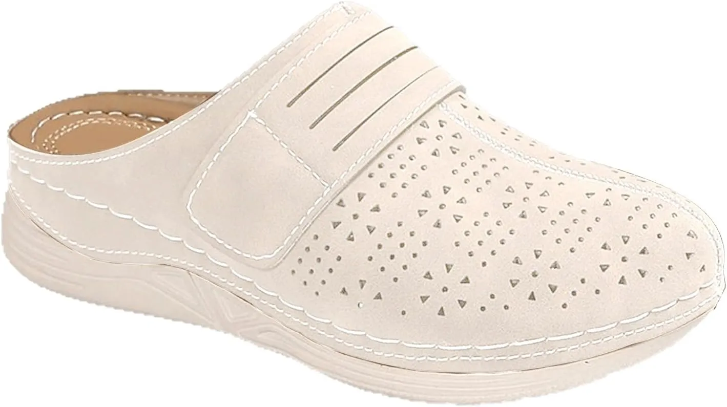 Clogs for Women Comfortable Orthopedic Low Wedge Sandals Dressy Summer Closed Toe Slides Mules Casual Slip On Wide Width Lightweight Slippers with Arch Support