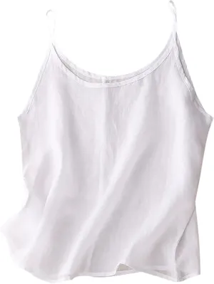 Cotton Linen Camisole Tops for Women Spaghetti Strap Loose Fit Tank Top Cami Summer 2025 Casual Sleeveless Shirts