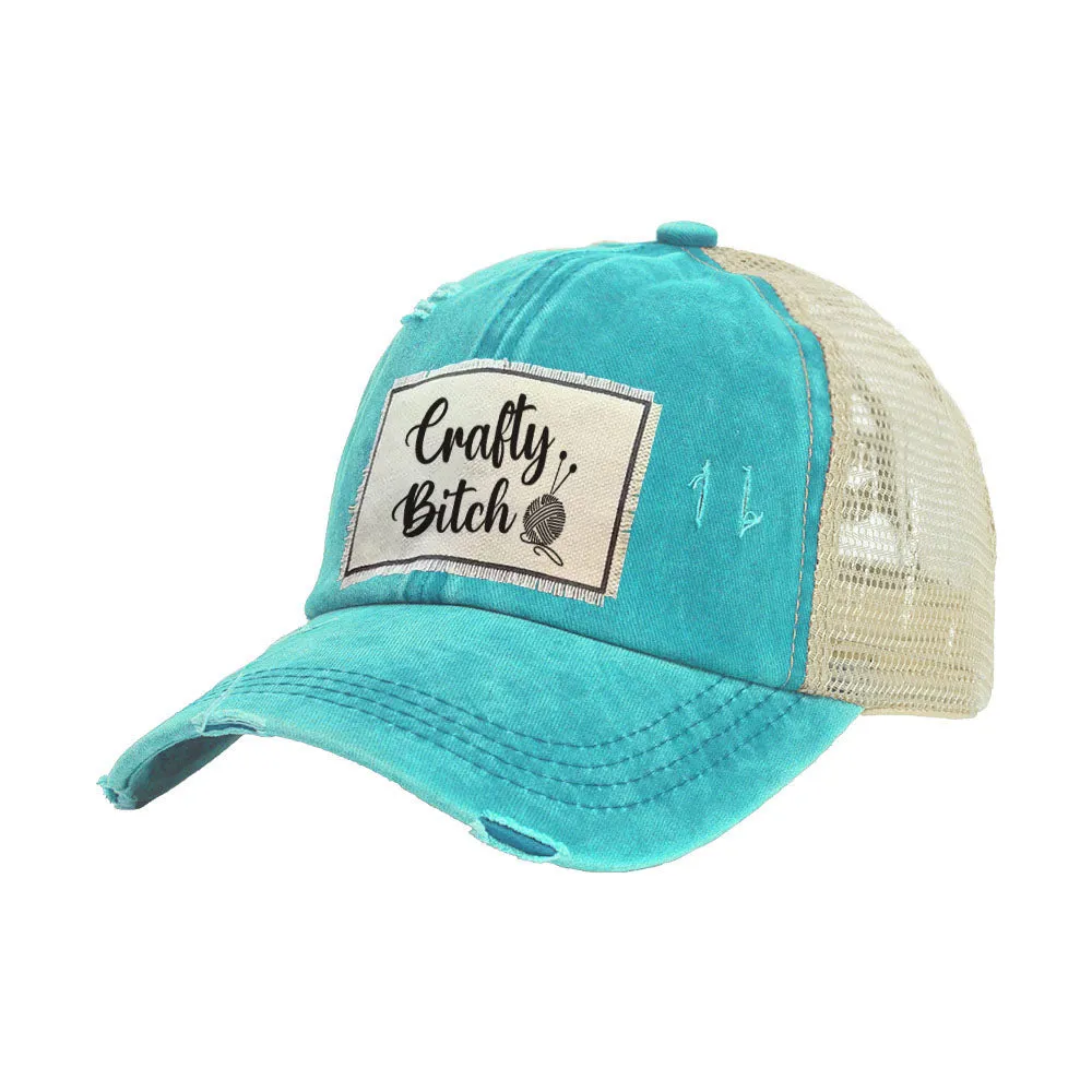 Crafty Bitch - Vintage Distressed Trucker Adult Hat