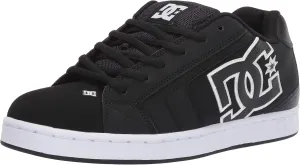 DC Men's Net Skate Casual Shoe Skateboarding, Black/Black/White, 8.5