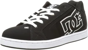 DC Net Black White Mens Suede Skate Trainers Shoes-8
