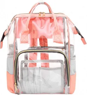 Designer Hollow Out Bag Bottle Bag Transparent Baby Bag Travel Backpack Pink