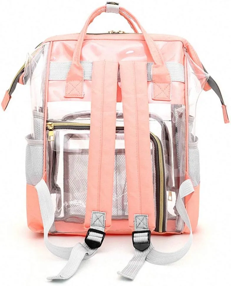 Designer Hollow Out Bag Bottle Bag Transparent Baby Bag Travel Backpack Pink