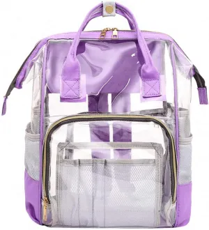 Designer Hollow Out Bag Bottle Bag Transparent Baby Bag Travel Backpack Purple