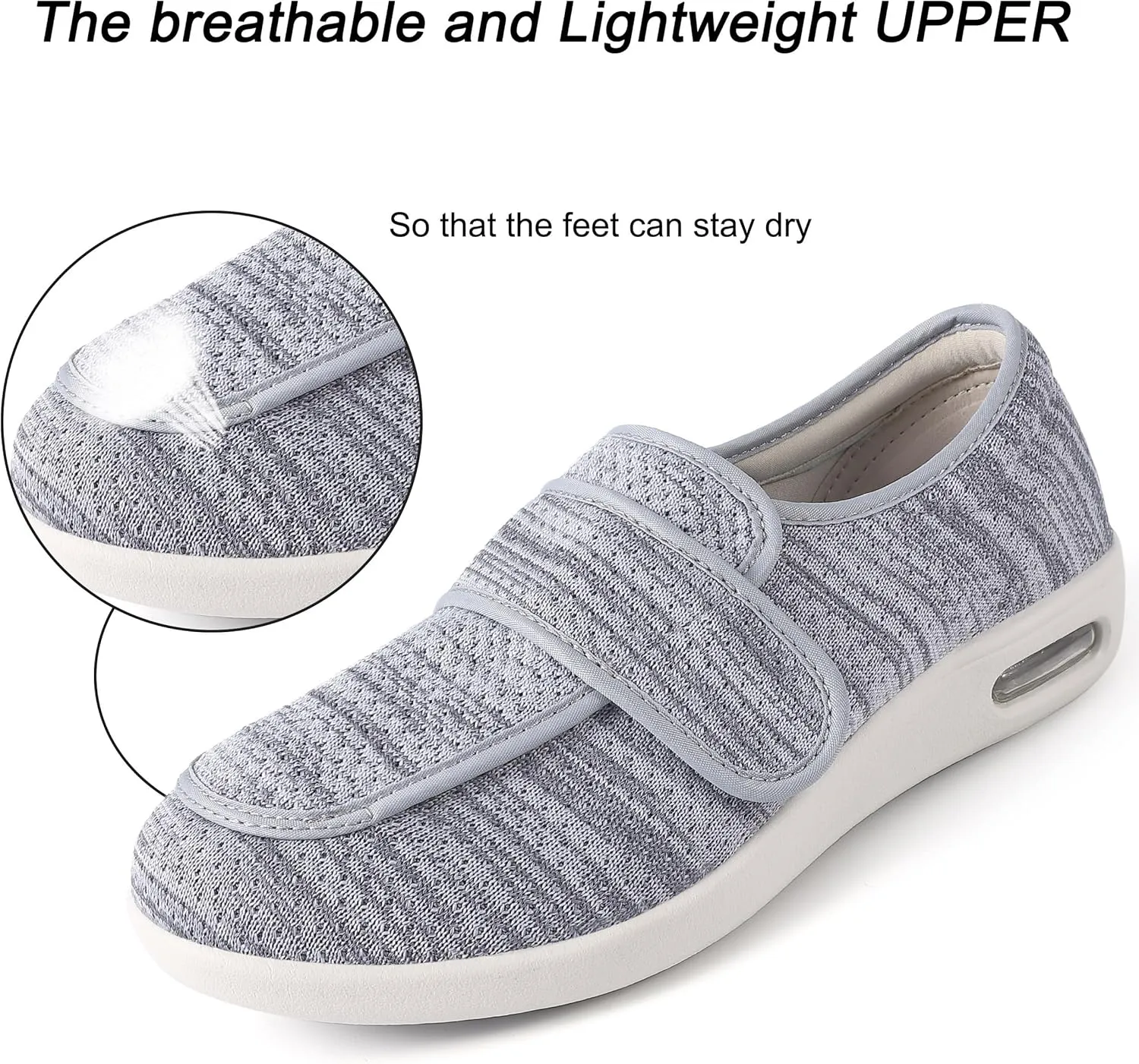 Diabetic Shoes for Women, Women's Wide Width Elderly Shoes, Adjustable Closure Lightweight Breathable, Swollen Feet Walking Edema Sneakers