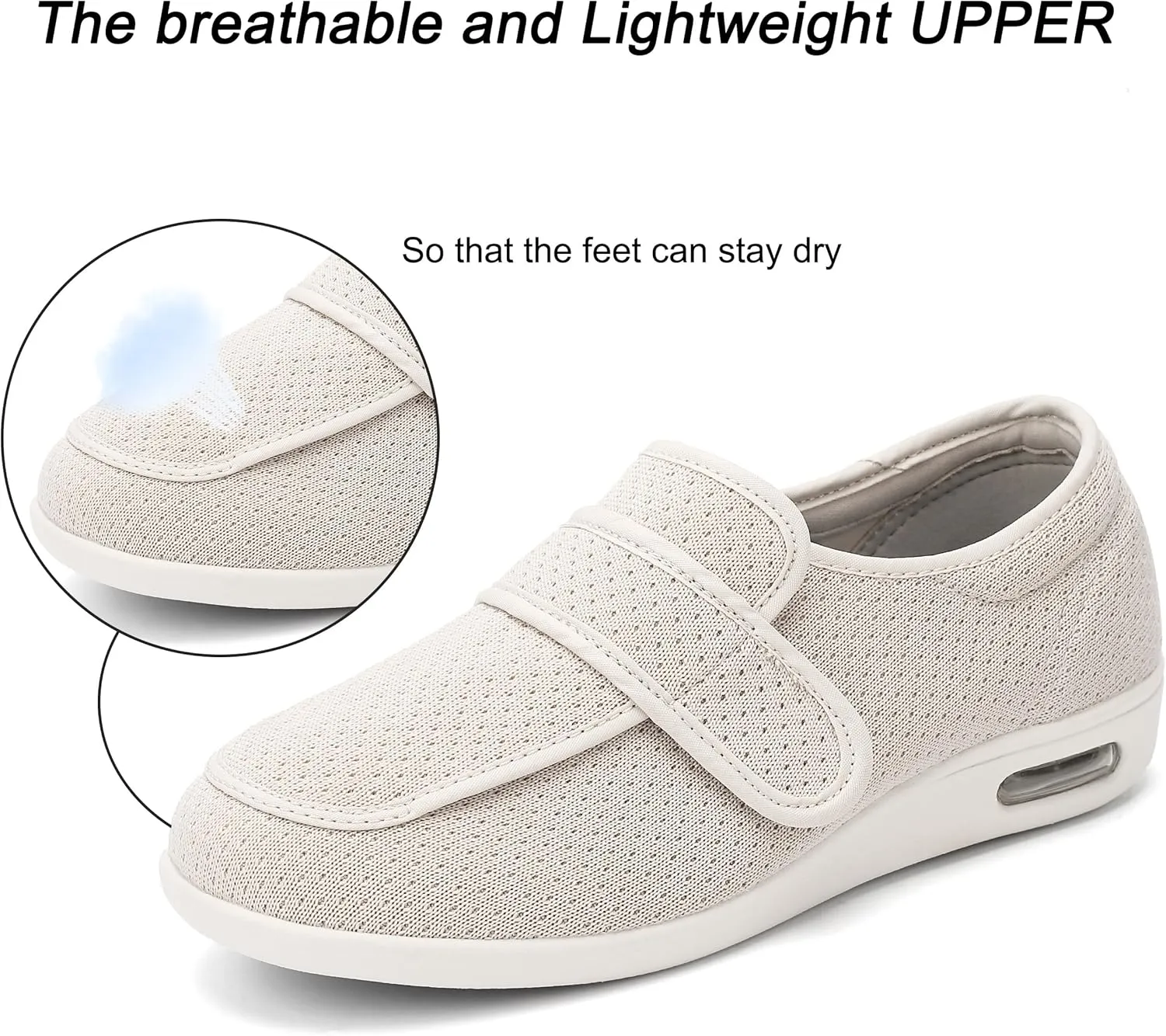 Diabetic Shoes for Women, Women's Wide Width Elderly Shoes, Adjustable Closure Lightweight Breathable, Swollen Feet Walking Edema Sneakers