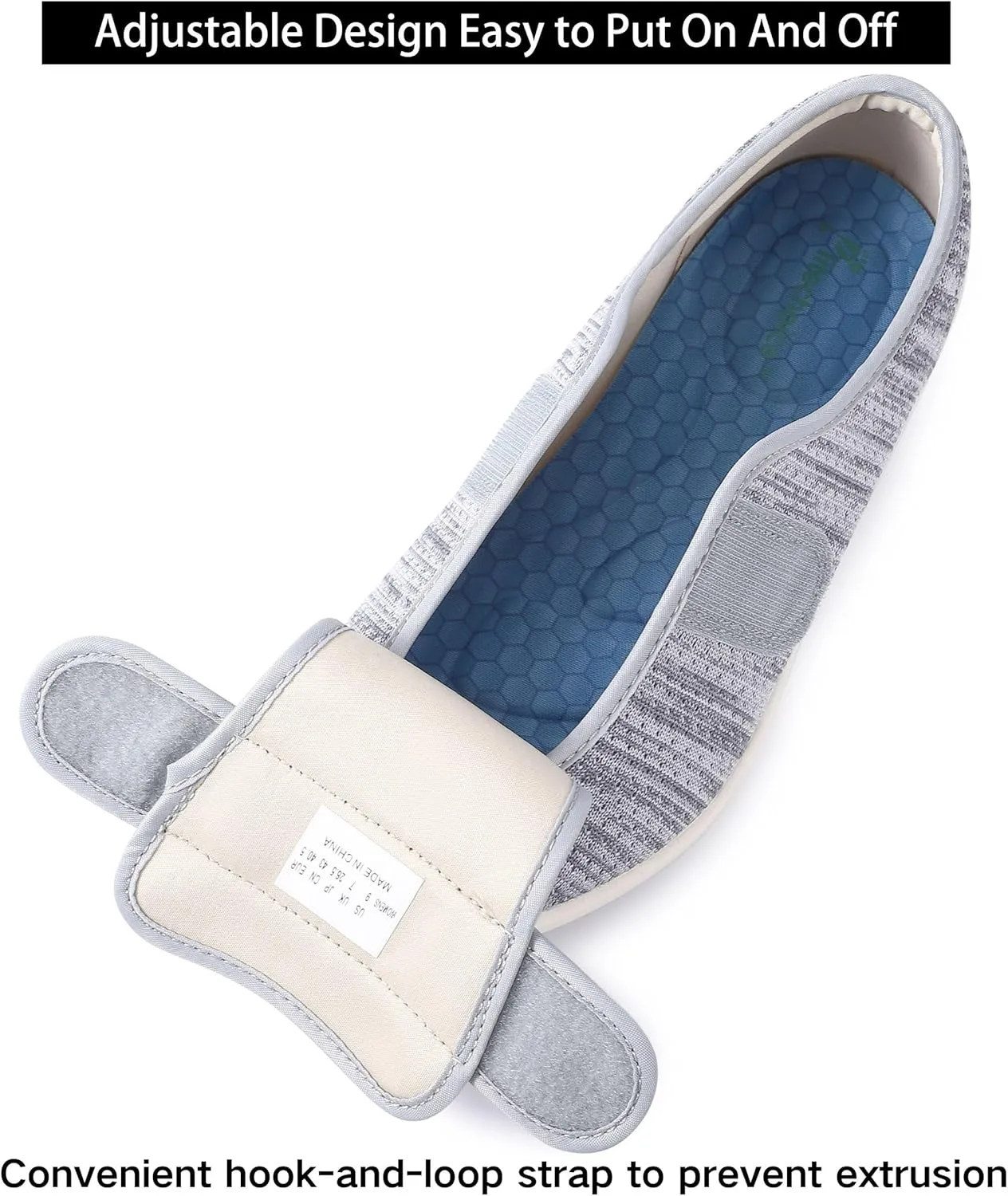 Diabetic Shoes for Women, Women's Wide Width Elderly Shoes, Adjustable Closure Lightweight Breathable, Swollen Feet Walking Edema Sneakers