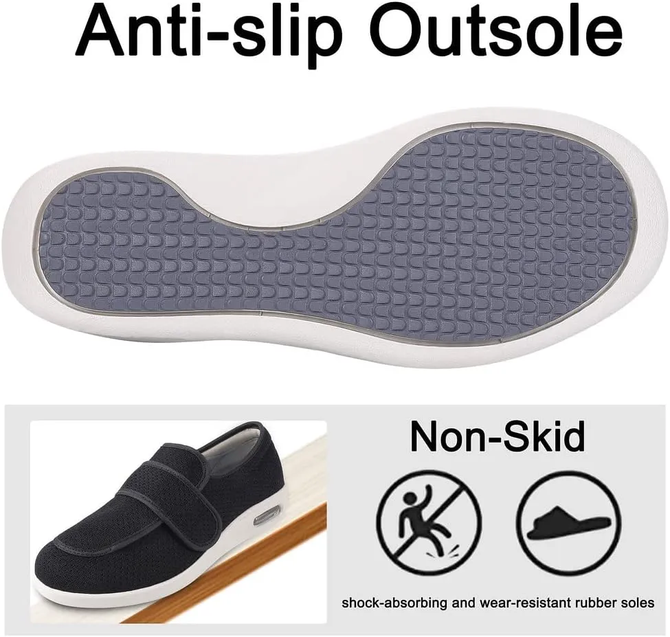 Diabetic Shoes for Women, Women's Wide Width Elderly Shoes, Adjustable Closure Lightweight Breathable, Swollen Feet Walking Edema Sneakers