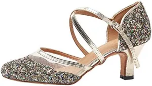 DKZSYIM Women's Professional Latin Dance Shoes Ballroom Wedding Performance Shoes,Model YCL248