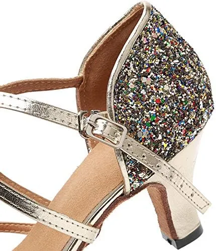 DKZSYIM Women's Professional Latin Dance Shoes Ballroom Wedding Performance Shoes,Model YCL248
