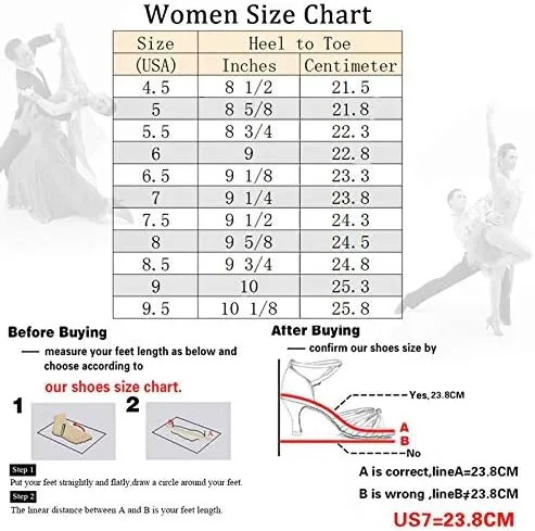 DKZSYIM Women's Rhinestone Latin Dance Shoes Ballroom Performance Shoes, Model YCL345