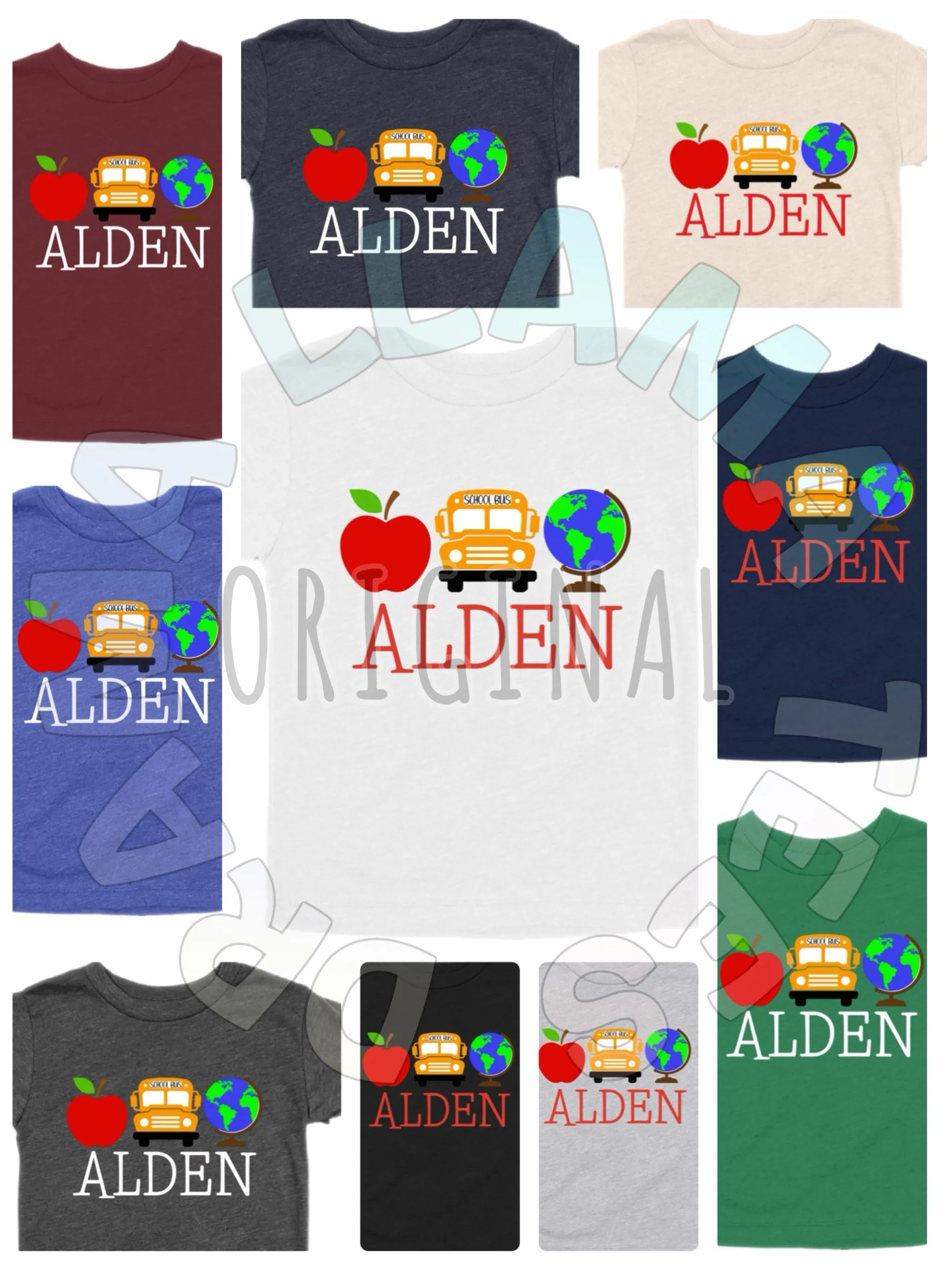 Drama Llama Original Back to School Triple Element Name Tees *multiple color options*
