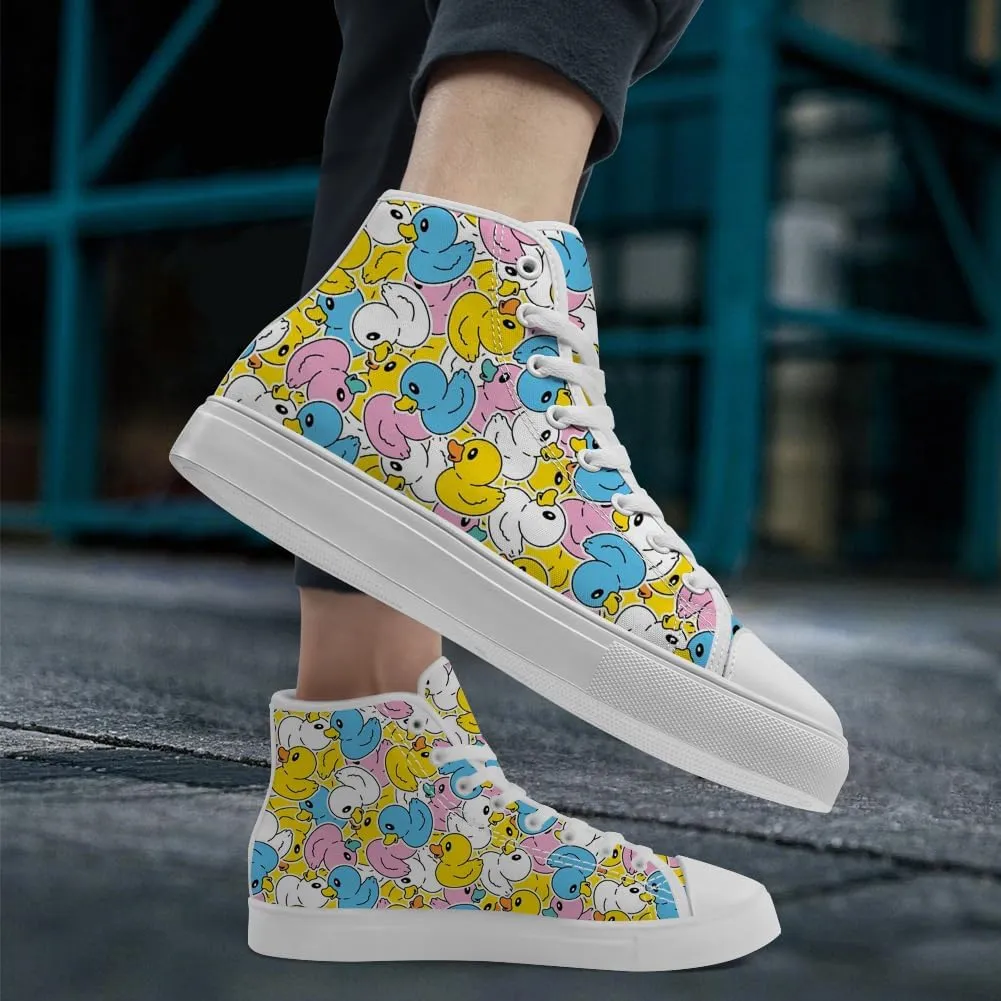 Duck High Top Canvas Shoes for Men Women High Top Sneakers Casual Shoes Gifts for Boys Girls