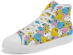 Duck High Top Canvas Shoes for Men Women High Top Sneakers Casual Shoes Gifts for Boys Girls