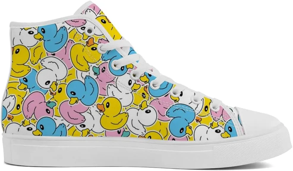Duck High Top Canvas Shoes for Men Women High Top Sneakers Casual Shoes Gifts for Boys Girls