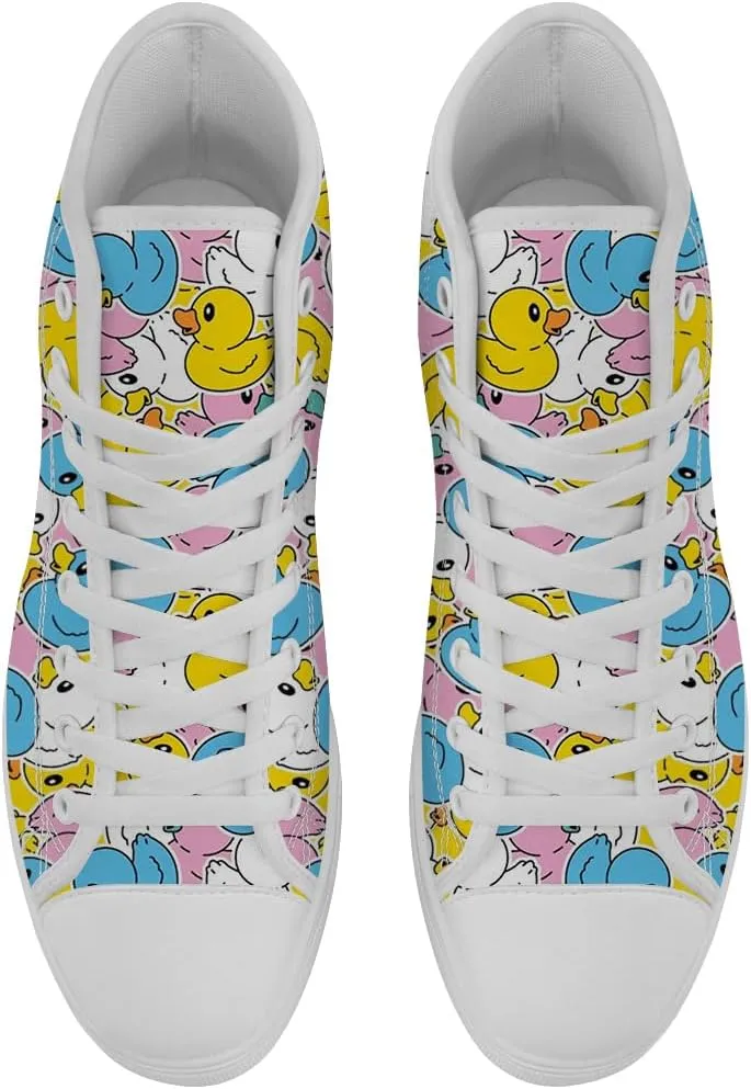 Duck High Top Canvas Shoes for Men Women High Top Sneakers Casual Shoes Gifts for Boys Girls