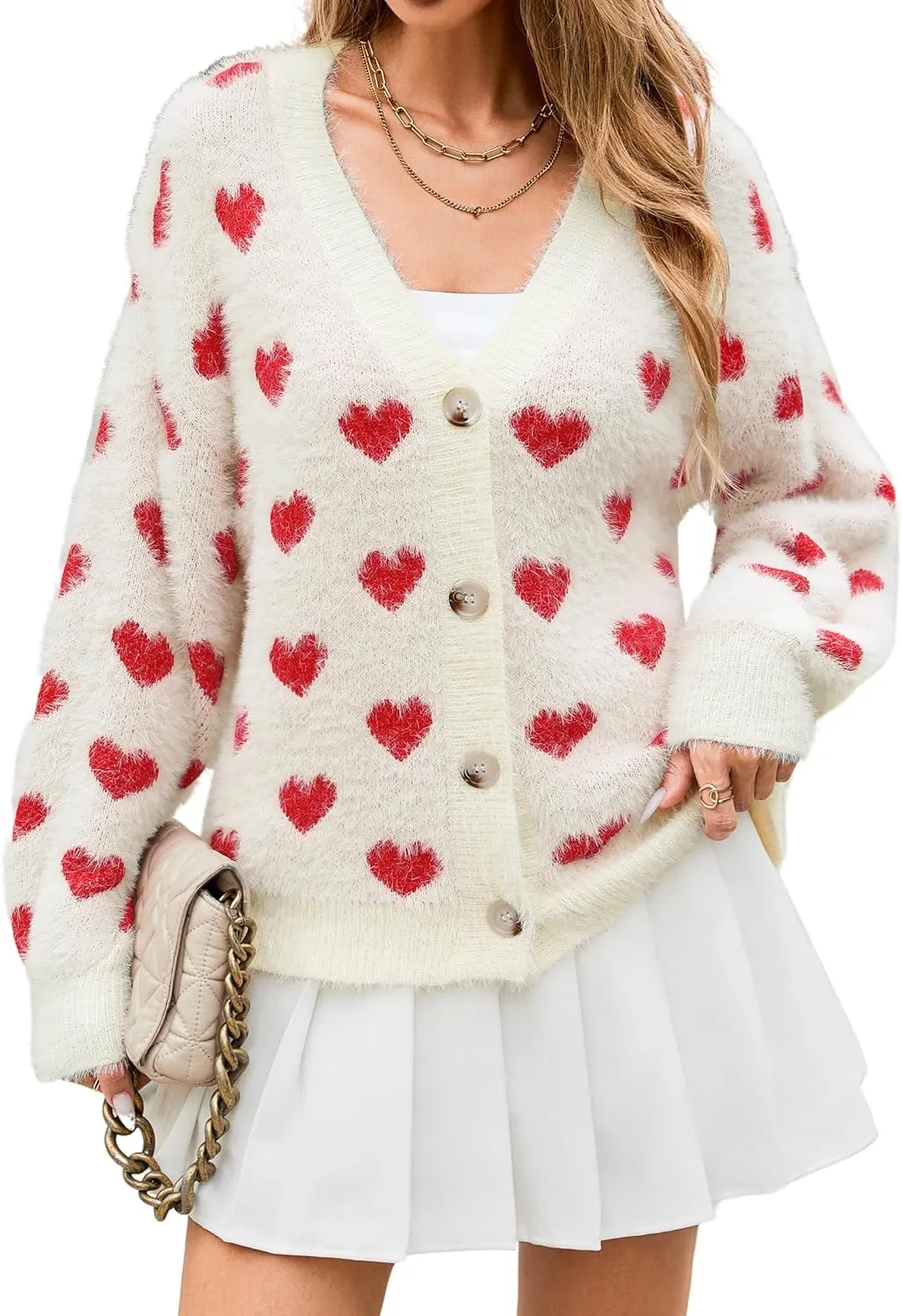 ECOWISH Women Floral Cropped Cardigan: Fall Long Sleeve Open Front Fuzzy Daisy Print Knit Sweaters Casual Y2k Outerwear