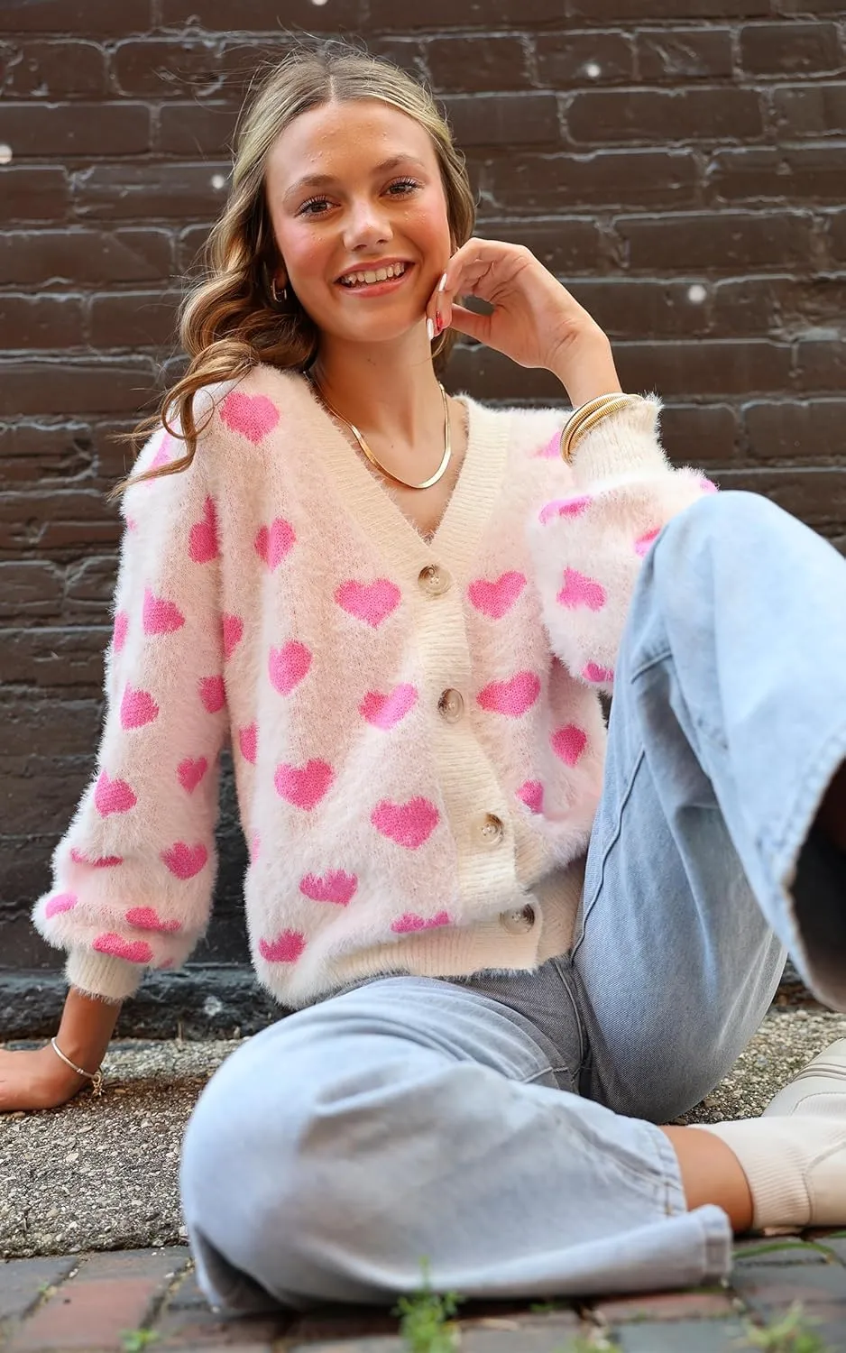 ECOWISH Women Floral Cropped Cardigan: Fall Long Sleeve Open Front Fuzzy Daisy Print Knit Sweaters Casual Y2k Outerwear