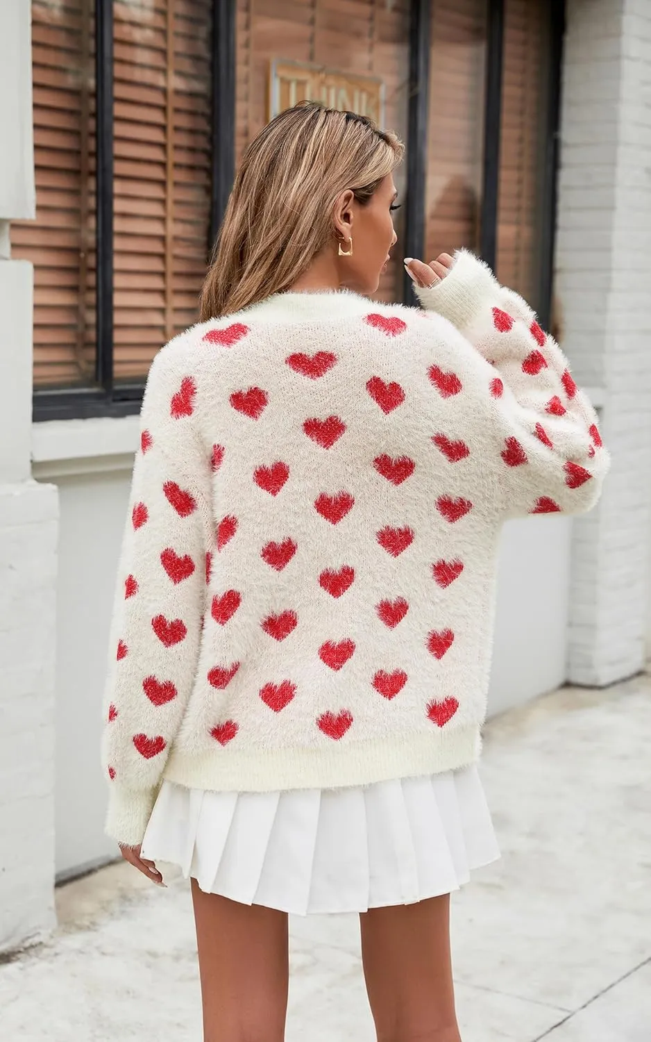 ECOWISH Women Floral Cropped Cardigan: Fall Long Sleeve Open Front Fuzzy Daisy Print Knit Sweaters Casual Y2k Outerwear