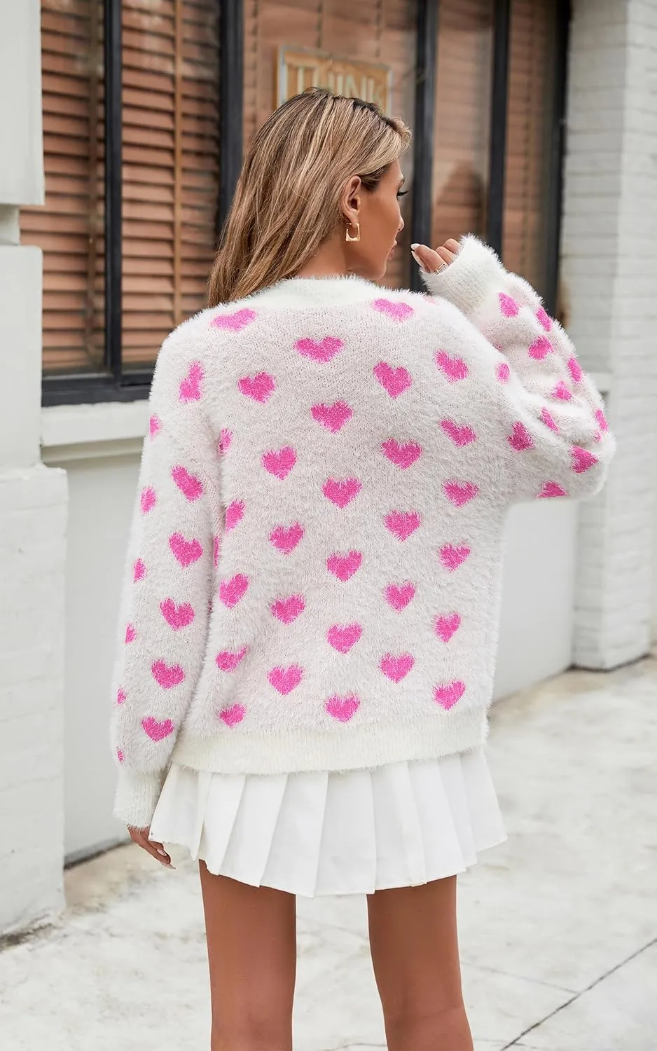 ECOWISH Women Floral Cropped Cardigan: Fall Long Sleeve Open Front Fuzzy Daisy Print Knit Sweaters Casual Y2k Outerwear