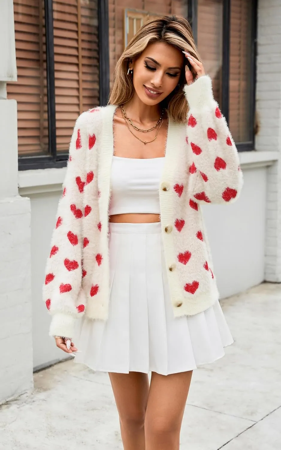 ECOWISH Women Floral Cropped Cardigan: Fall Long Sleeve Open Front Fuzzy Daisy Print Knit Sweaters Casual Y2k Outerwear