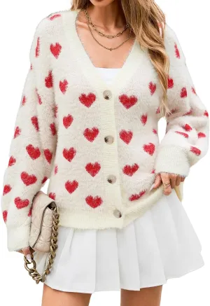ECOWISH Women Floral Cropped Cardigan: Fall Long Sleeve Open Front Fuzzy Daisy Print Knit Sweaters Casual Y2k Outerwear