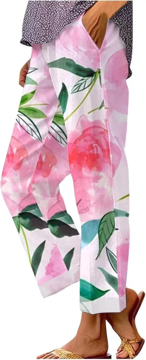 Elastic Waisted Linen Pants Women Cotton Linen Casual Pants 2024 Cotton Linen Pants Women Cotton Linen Pants Women