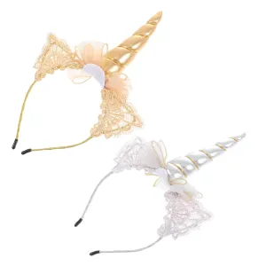 Elegant Unicorn Headbands Gold Horns Fashionable Hair Accessories for Boys and Girls