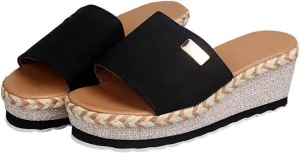 Espadrilles Wedges for Women Flat Sandals Open Toe Sandals Comfortable Summer Wedge Shoes Non-Slip Platform Espadrille Casual Comfortable Slippers Dressy Wide Width Slingback Lightweight Slipper