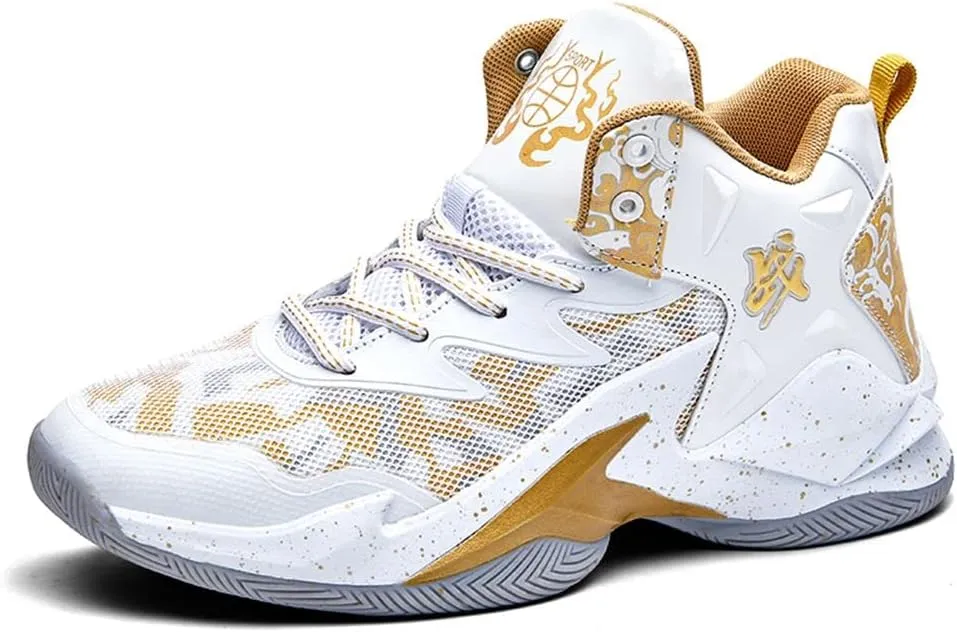 ESXGED Fashion Womens Basketball Shoes Mens Breathable Non Slip Running Sneakers Sports Walking Shoes Cushioning Workout Tennis Shoes