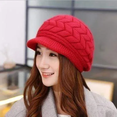 Fall Winter Beanies Knitted Rabbit Hats