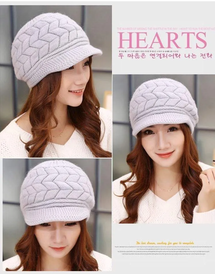 Fall Winter Beanies Knitted Rabbit Hats