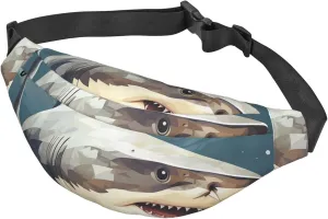 Fanny Pack Minimalist Style Shark Waist Pack For Women Men Waterproof Belt Bag With Adjustable Belt Casual Crossbody Bag Travel Waist Bag For Sports Running Cycling