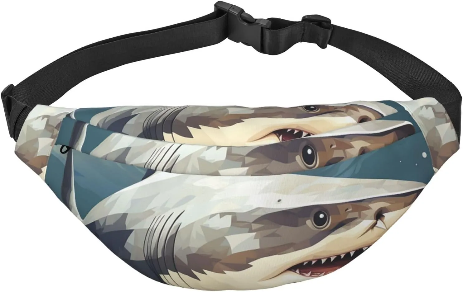 Fanny Pack Minimalist Style Shark Waist Pack For Women Men Waterproof Belt Bag With Adjustable Belt Casual Crossbody Bag Travel Waist Bag For Sports Running Cycling