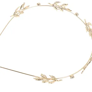 Fashion Women Headdress Leaf Hair Hoops Thin Gold Headband Alloy Hair Clip for Decor