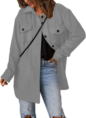 Febecool Cardigan For Women Long Sleeve Slim Fit Double Breasted Coat Denim Jacket For Women Winter Coats For Women Oversized